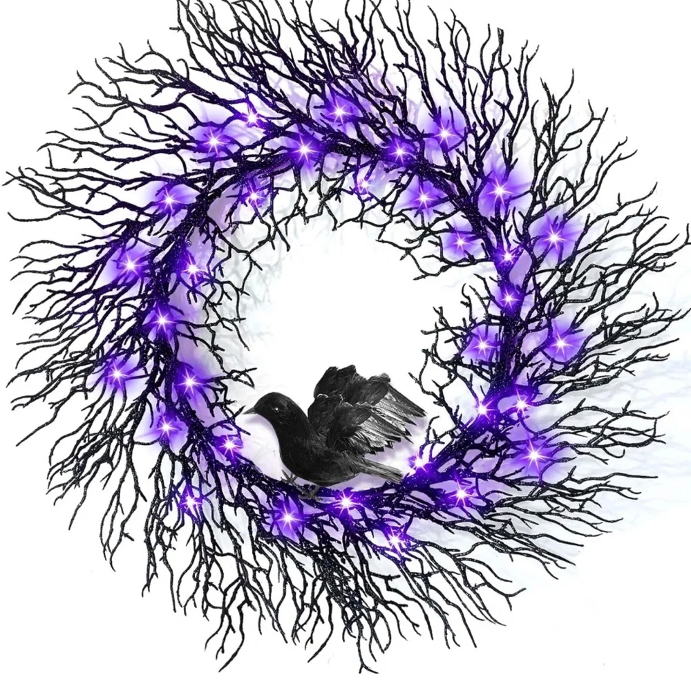 Black Sparkling Halloween Wreath